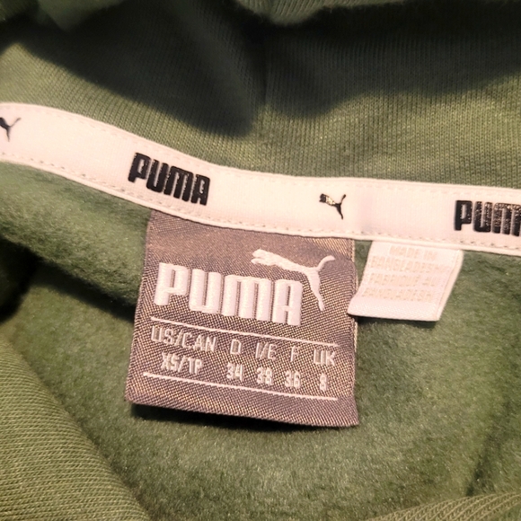 Puma Hoodie - Olive Green - Size XS - Picture 4 of 4